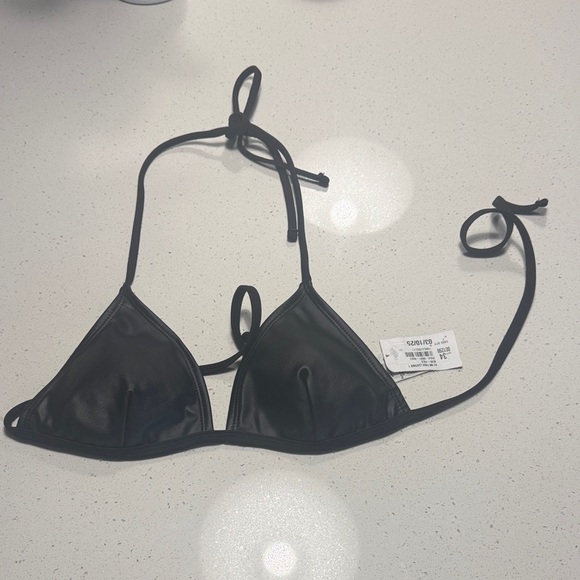 No Boundaries Other - Black pleather Triangle Bikini Top